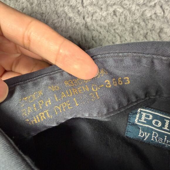 Polo Ralph Lauren Shirt Mens S Dark Gray Military Type 1 Flap Pockets Work NEW - Picture 5 of 10